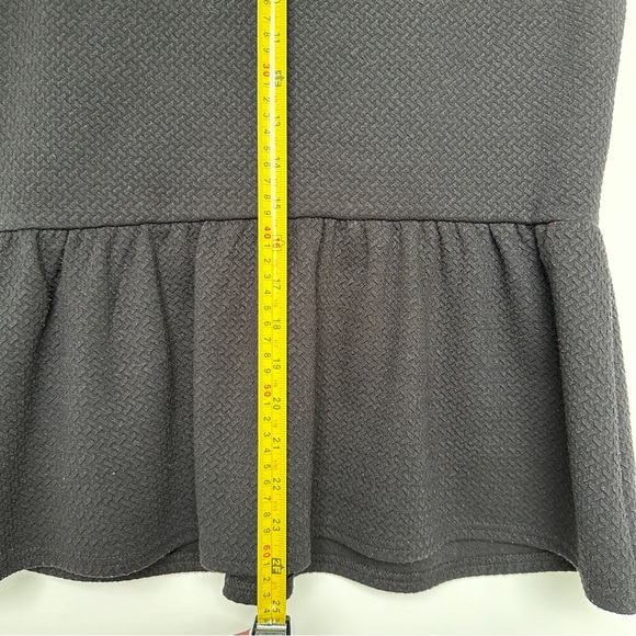 Forever 21 Peplum Black Jacquard Top - Picture 5 of 8